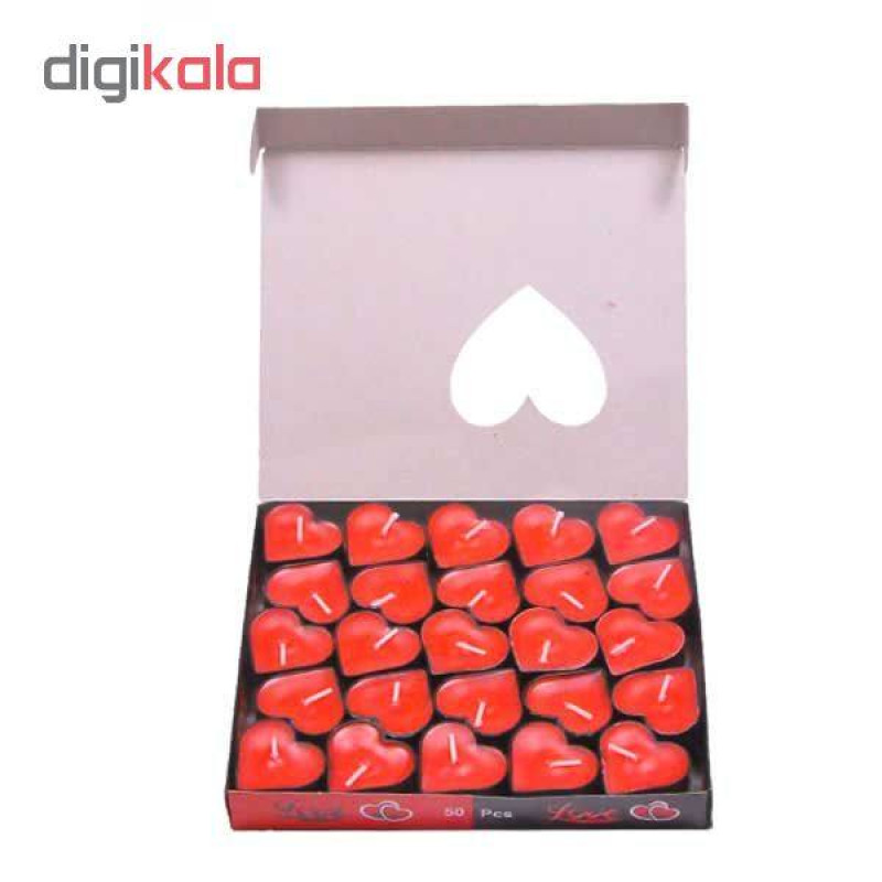شمع وارمر طرح قلب بسته 50 عددی