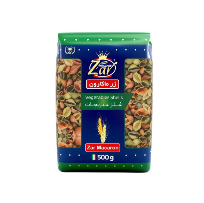 ماکارونی شلز سبزیجات زر ماکارون - 500 گرم